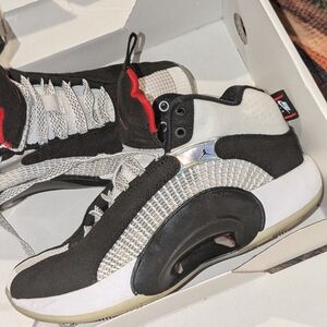 Nike Black and White Athletic Shoes with Red Detail